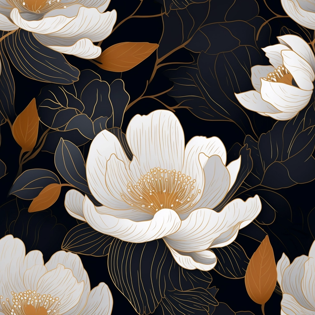 Elegant Vector Illustration of Beautiful Flowers on Subtle Dark Background