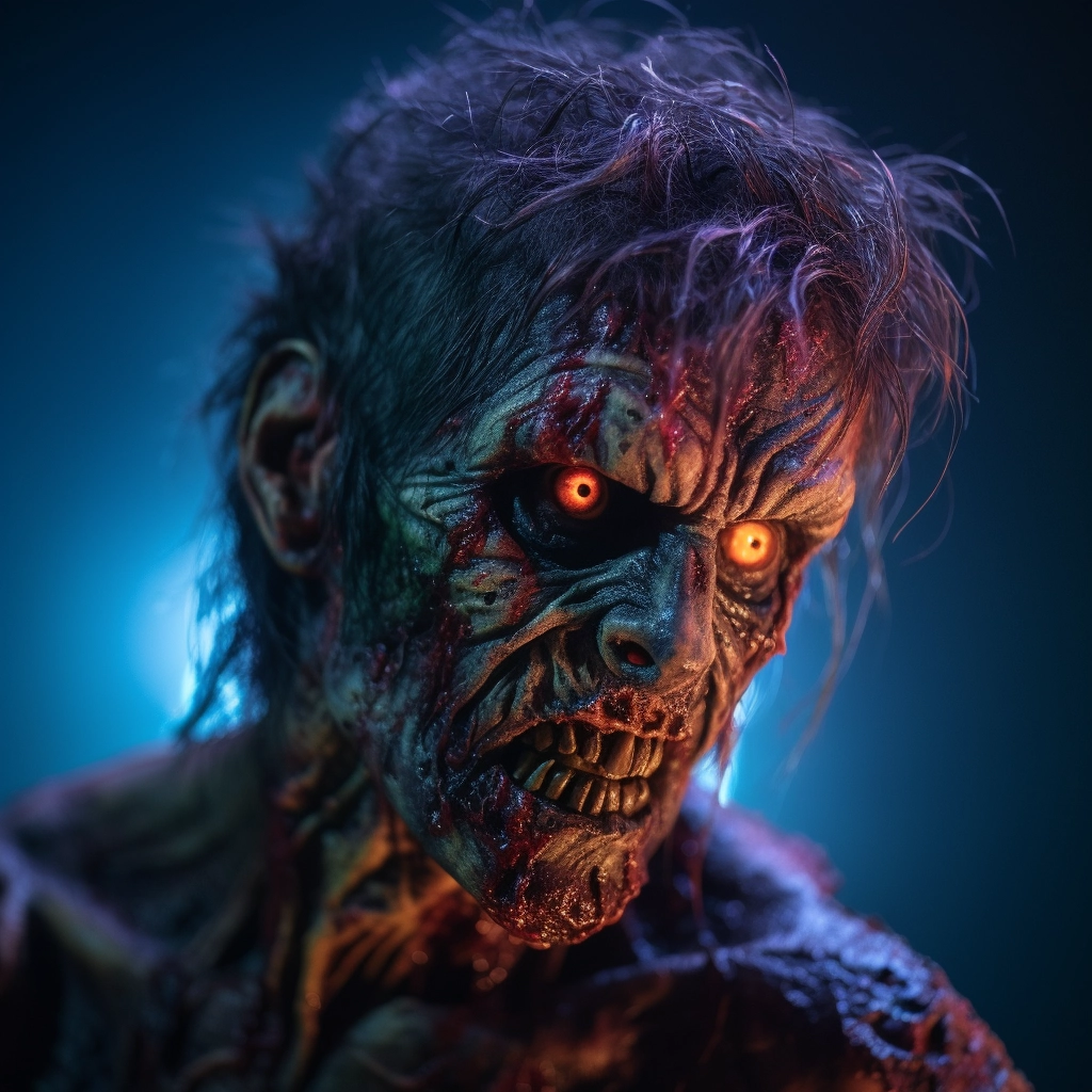 Creepy Zombie Portrait: Colorful & Ultra-Sharp