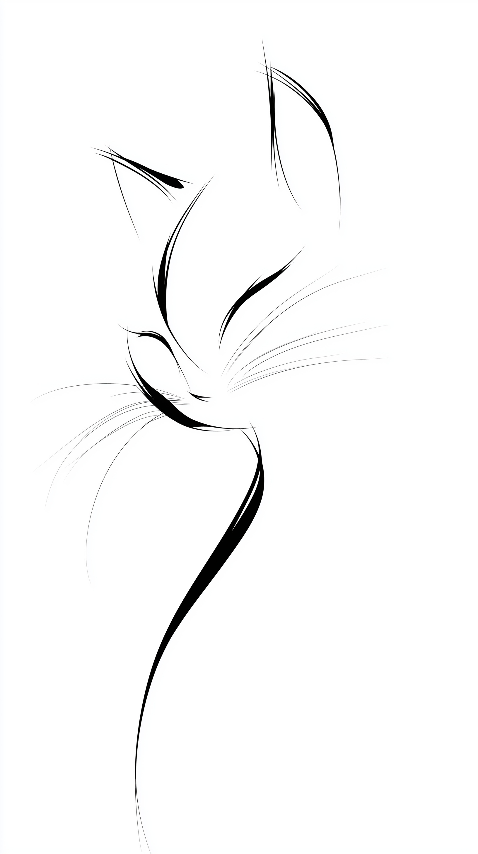 Elegant Minimalist Kitty Line Art Design
