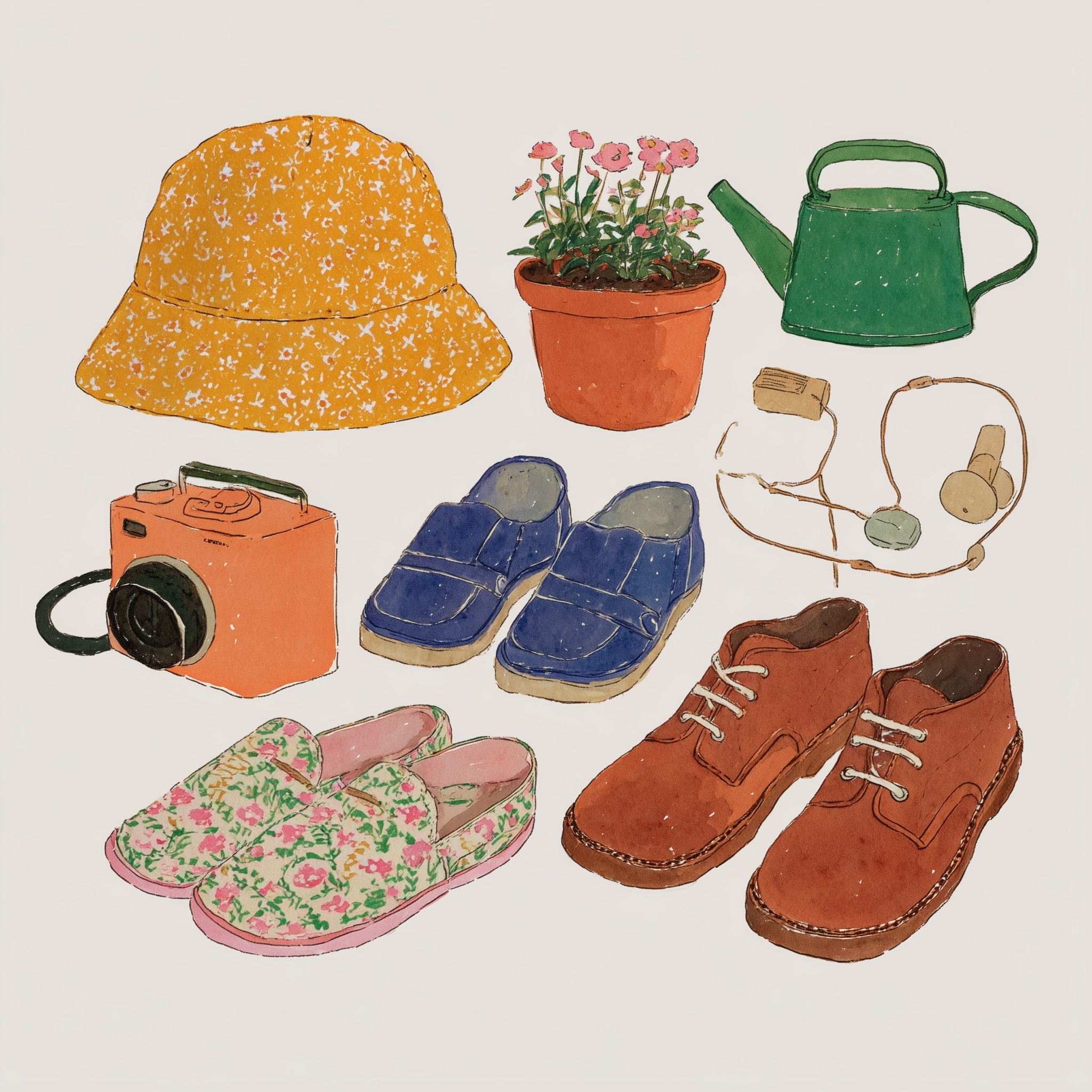 Charming Yellow Baby Hat Watercolor Artwork