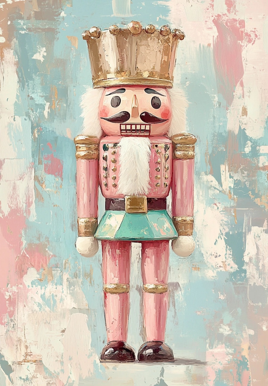 Dreamy Hockney-Style Nutcracker Art Print