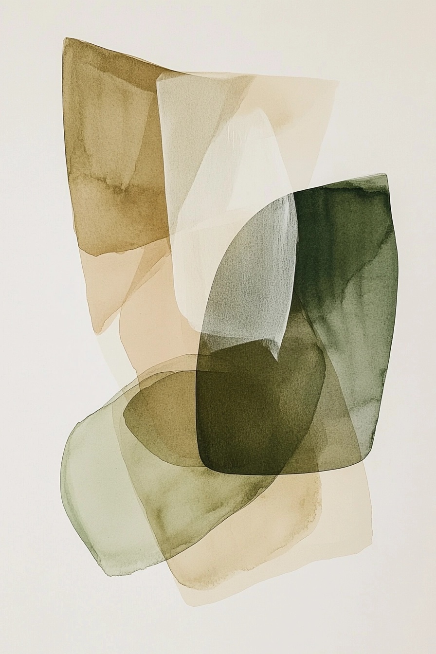 Elegant Minimalist Watercolor Art in Natural Tones