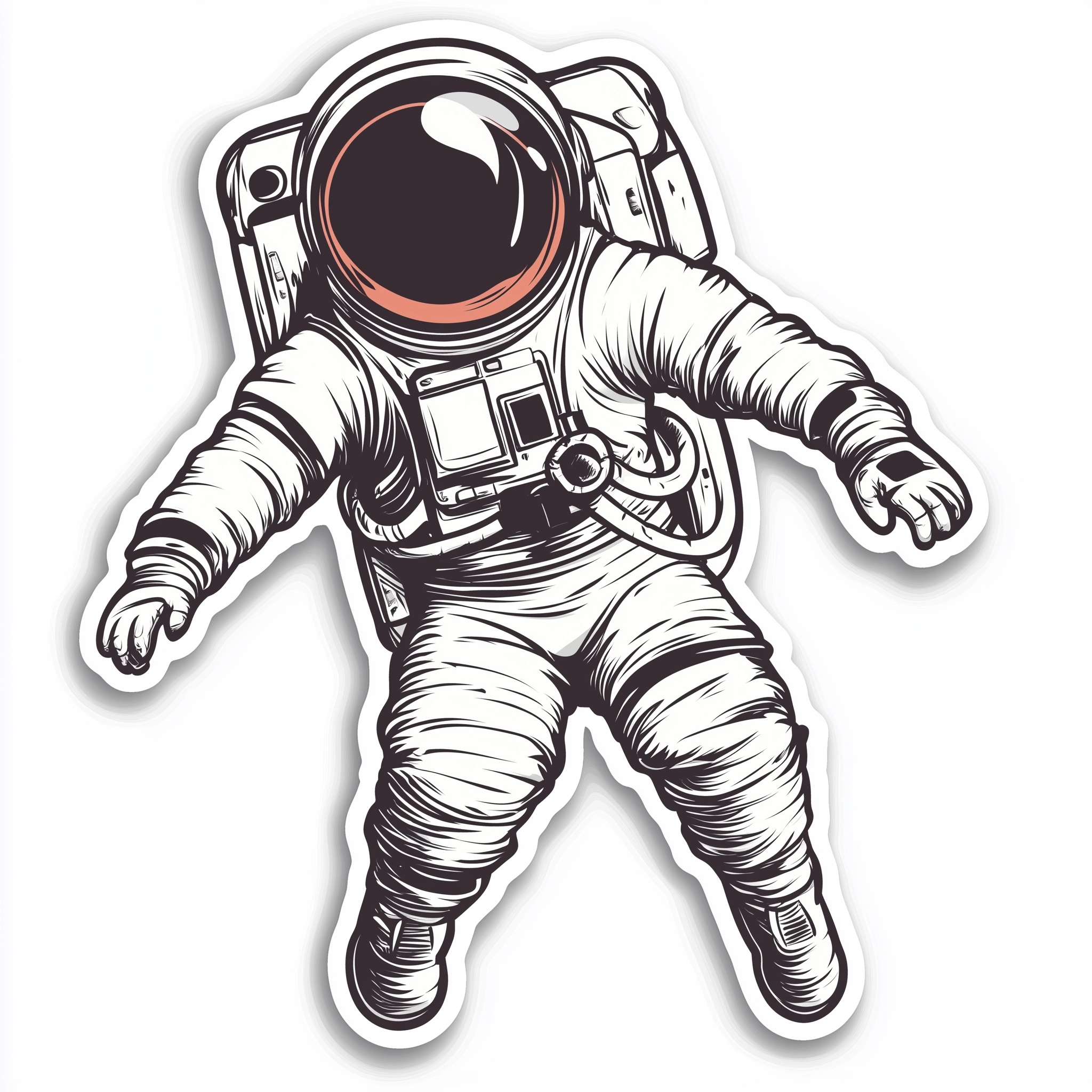 Cartoon Astronaut Kisscut Stickers for Space Fans