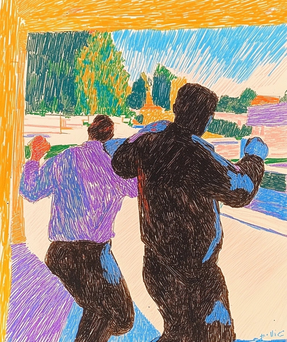 Whimsical Dance Art: Minimalist Abstract Figures