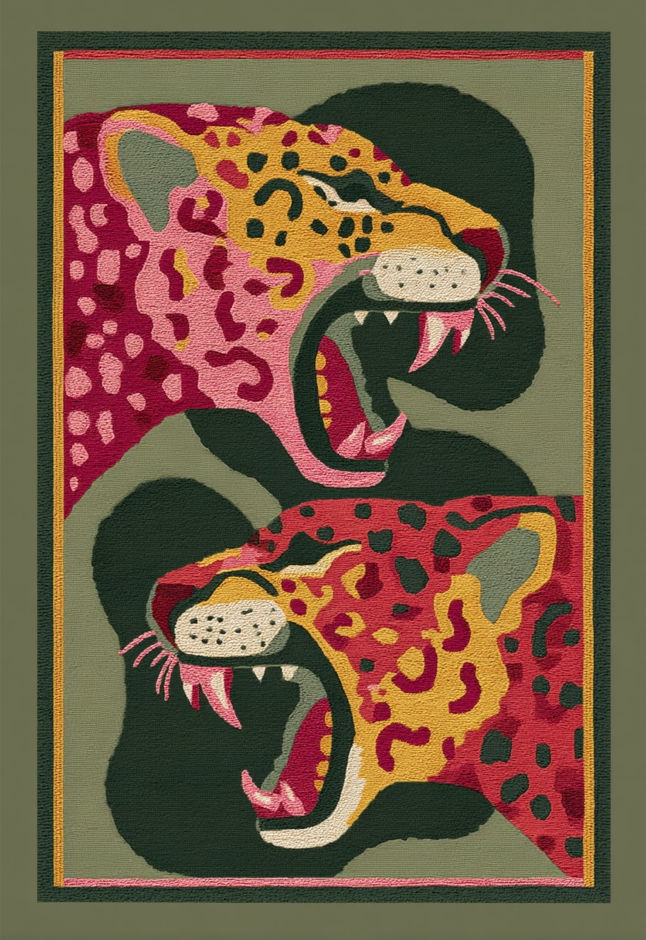 Playful Leopard Rug Design with Bold Colors