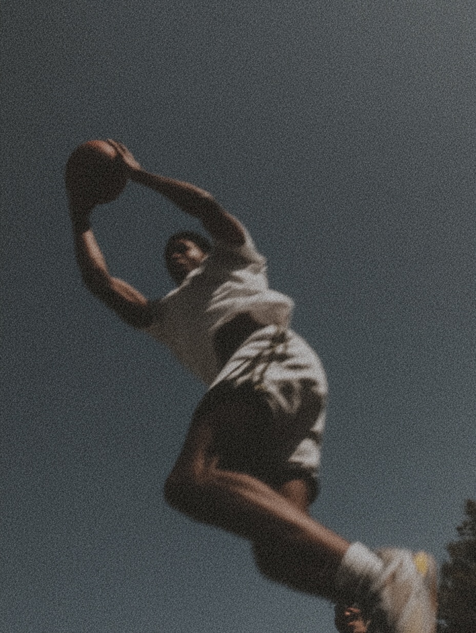 Cinematic Basketball Jump: Vintage Sports Vibe