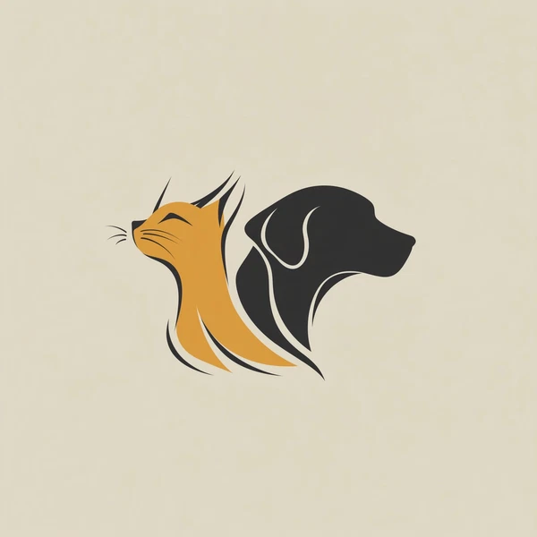 Simple 2D Logo Design for Dog & Cat Canvas