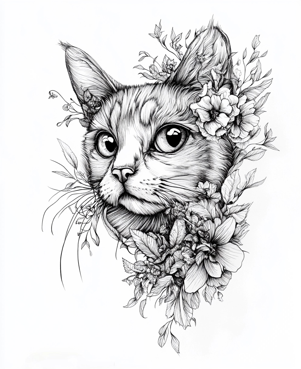 Challenging Cat Mandala Coloring Book for Adults