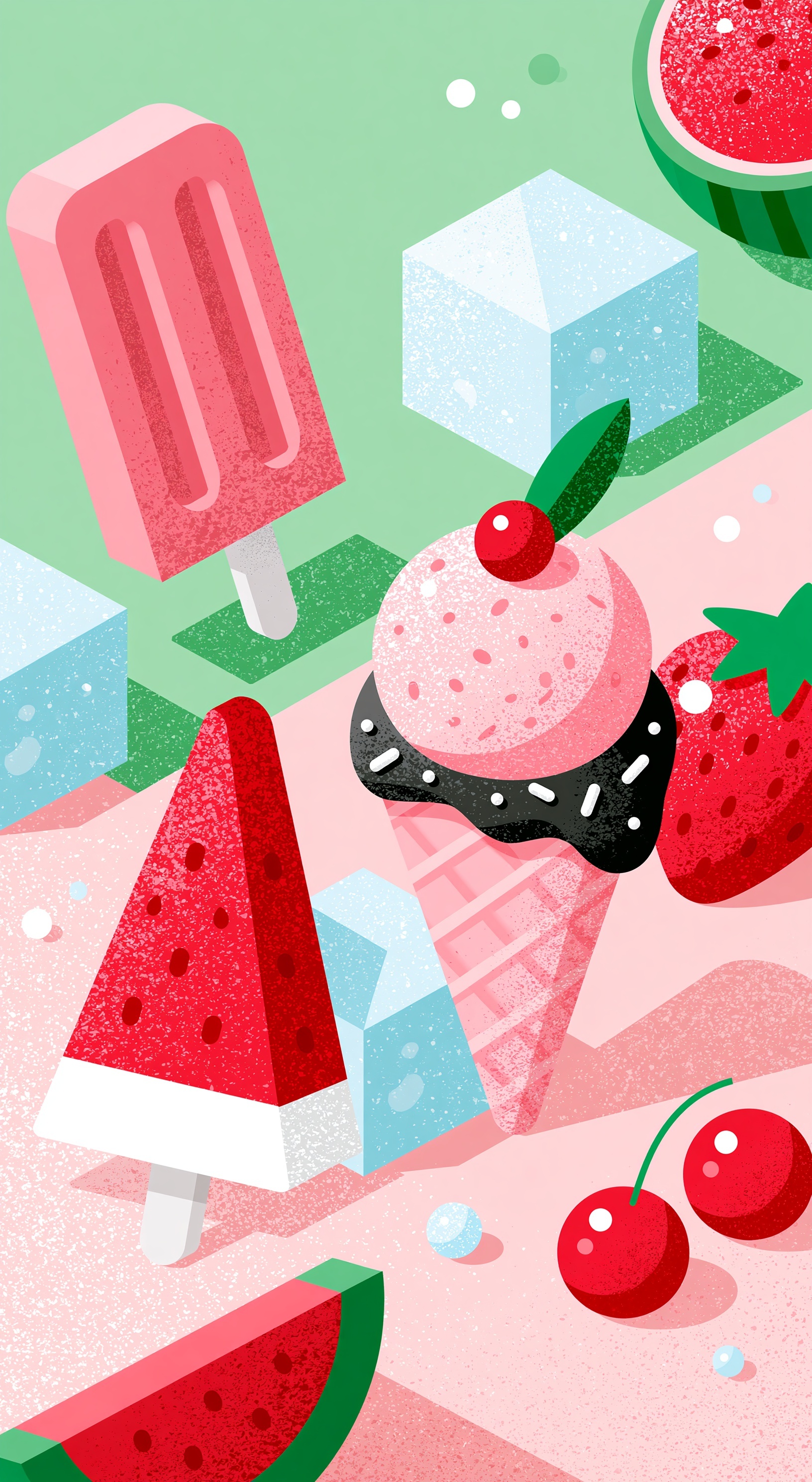 Delicious Ice Treats in Pastel Paradise