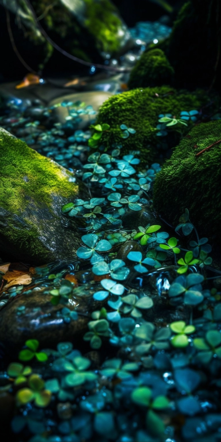 Stunning Macro Photography of Clear Blue Mountain Stream