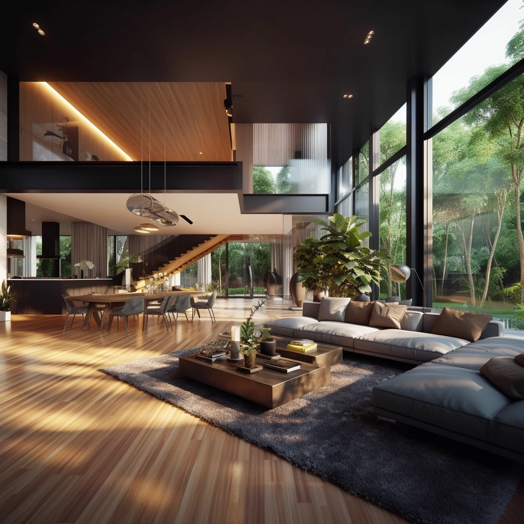 Modern Tropical Living: Blacktop & Light Wood