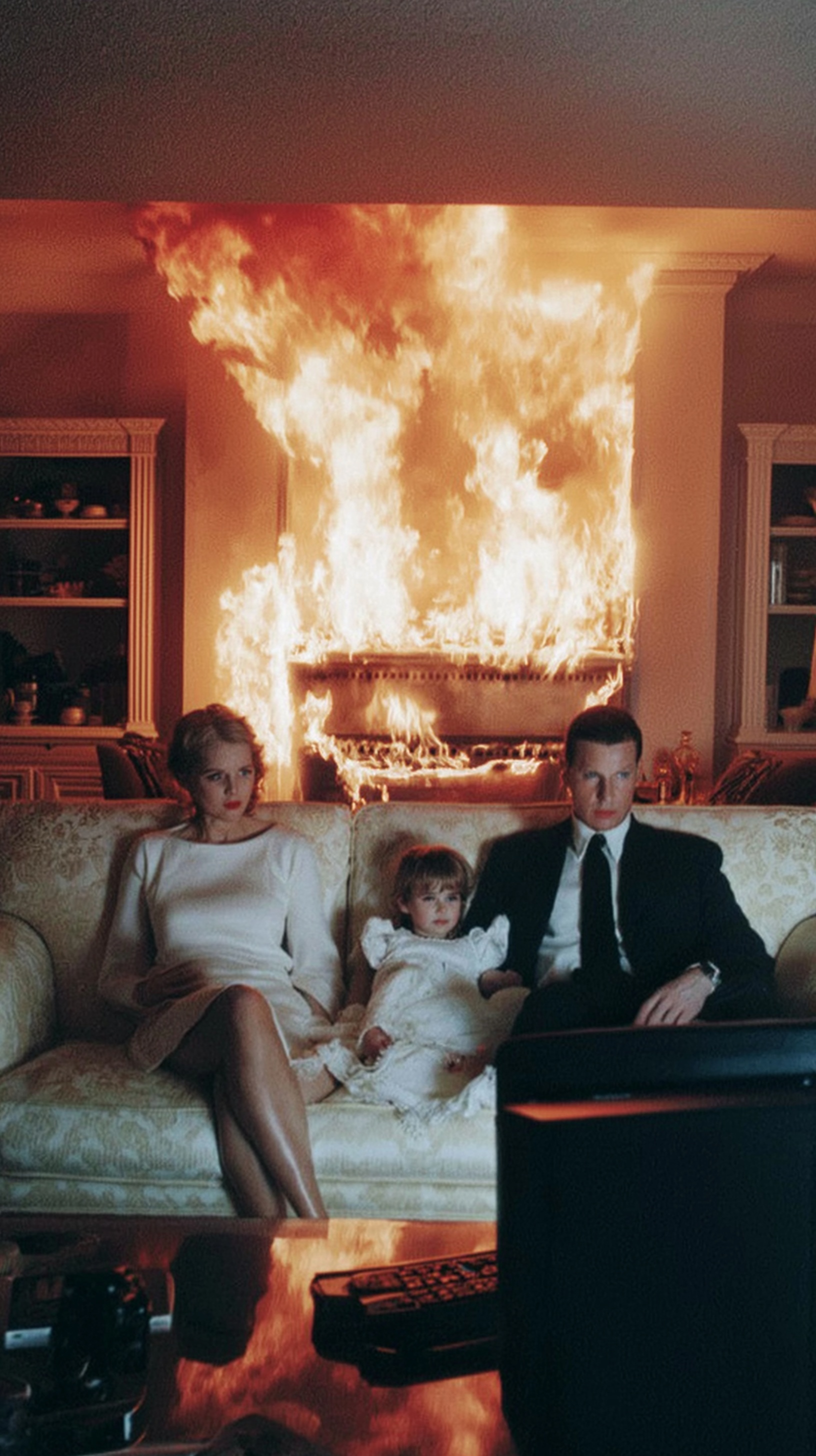 Calm Amidst Chaos: A Surreal Family Scene