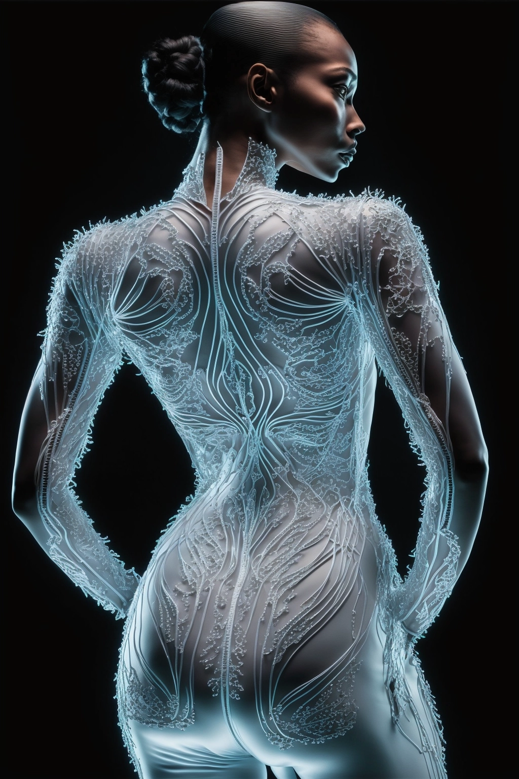 Fiber-Optic Jumpsuit: Photorealistic Haute Couture