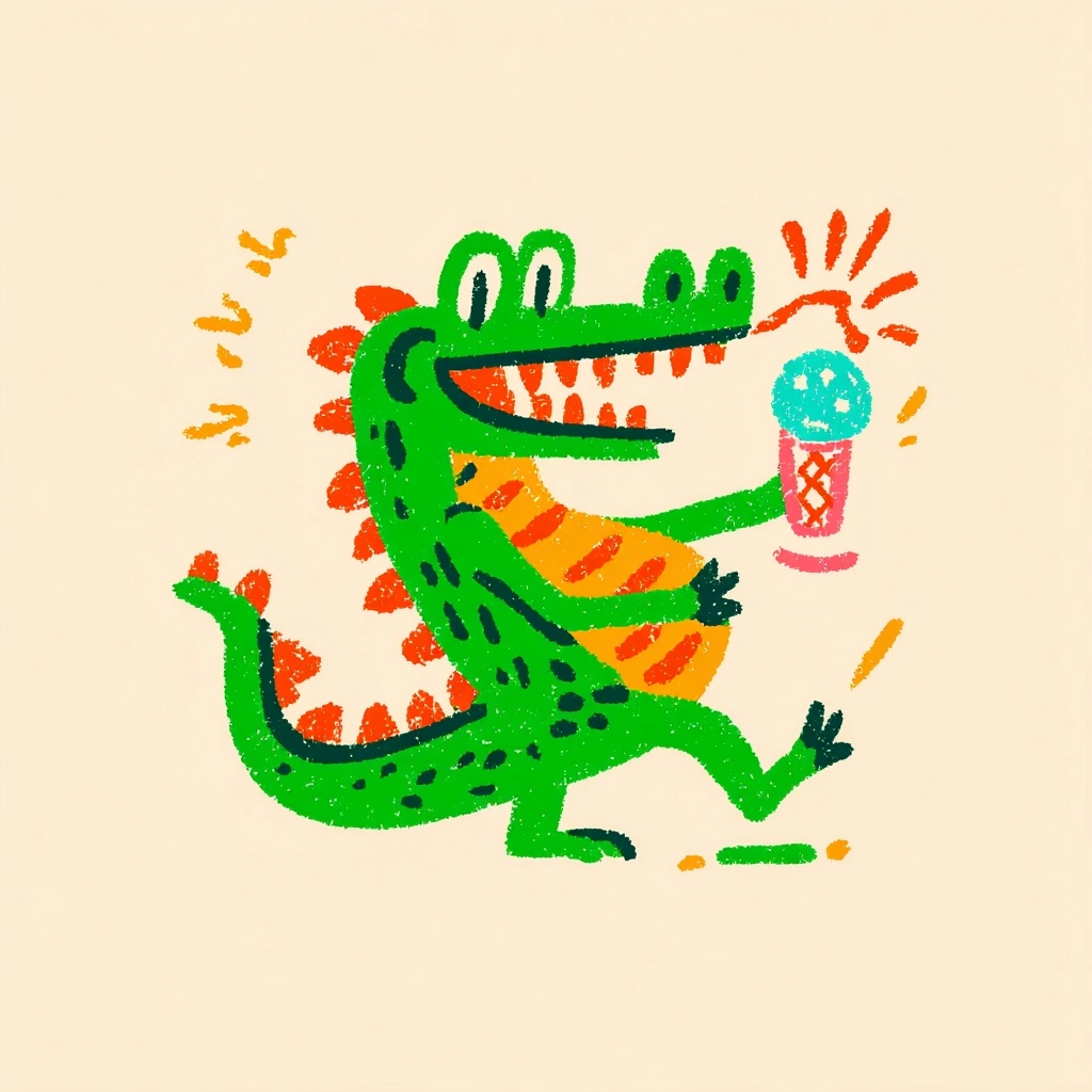 Retro Crocodile Mascot for T-Shirt Prints