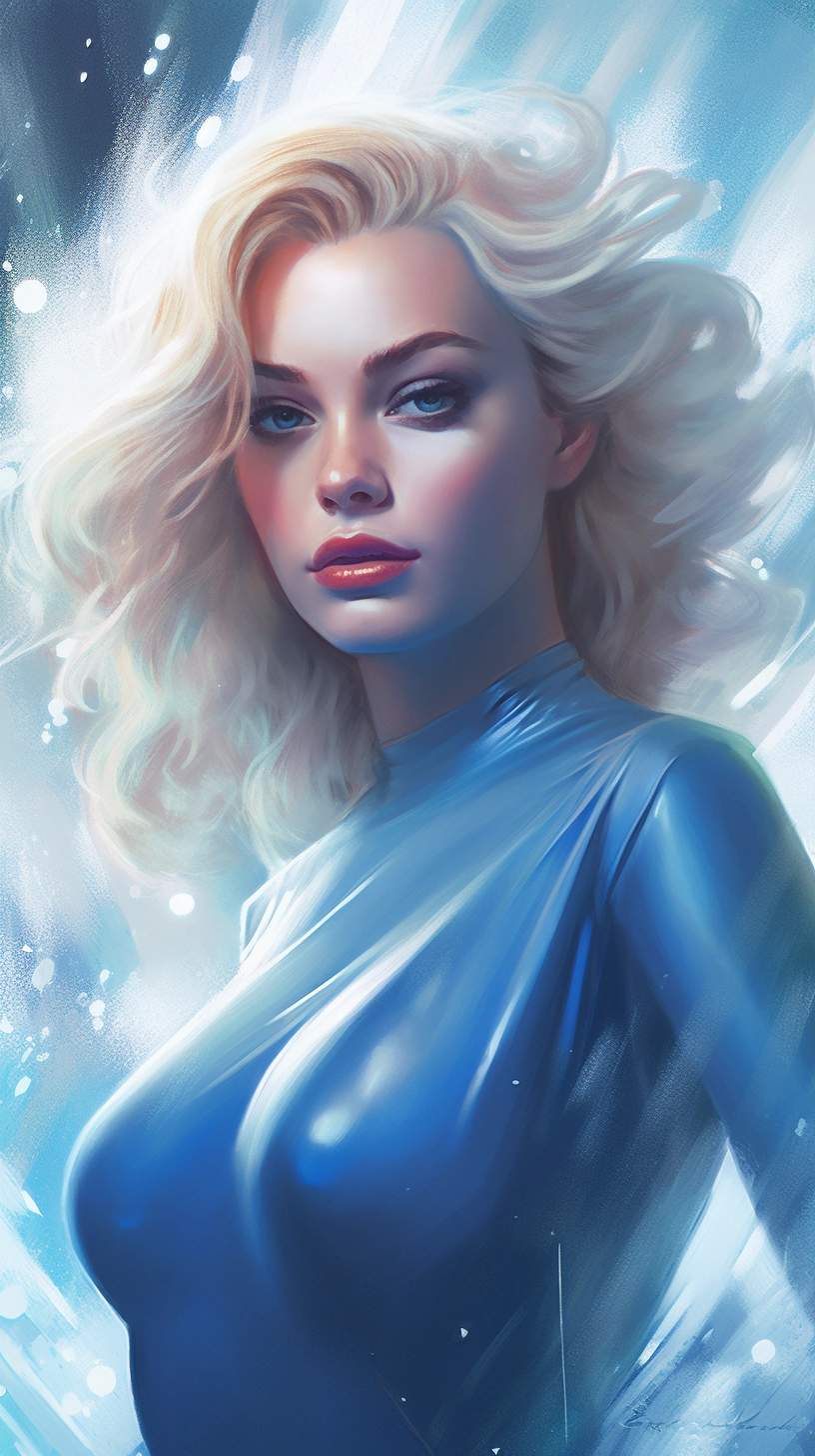 Margot Robbie as Sue Storm: Marvel Comics Style