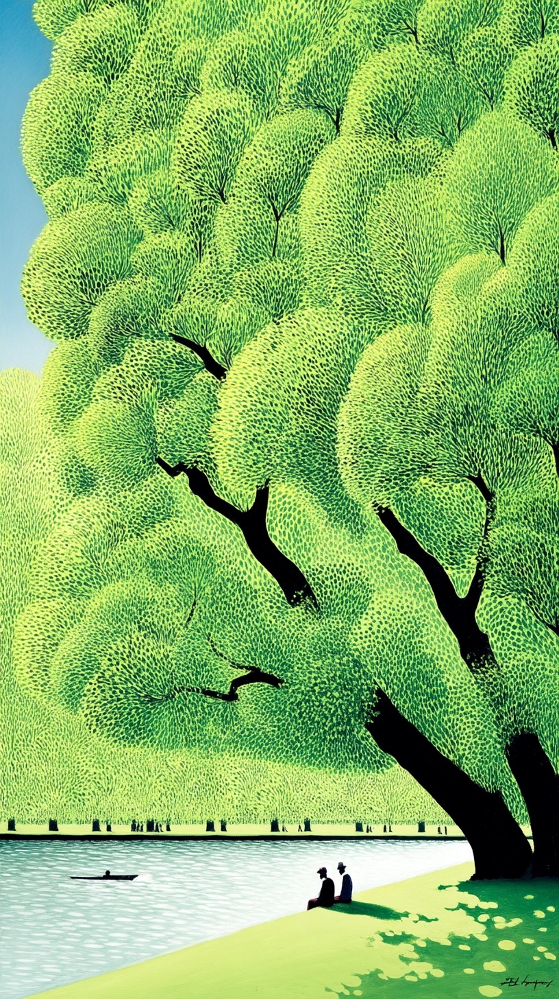 Tranquil Nature Scene with Majestic Tree