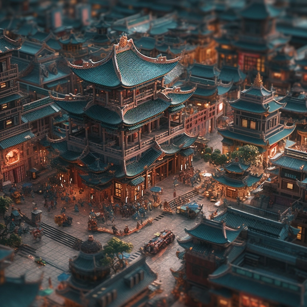 Maximalist Tang Dynasty Capital in Hyperrealistic Detail