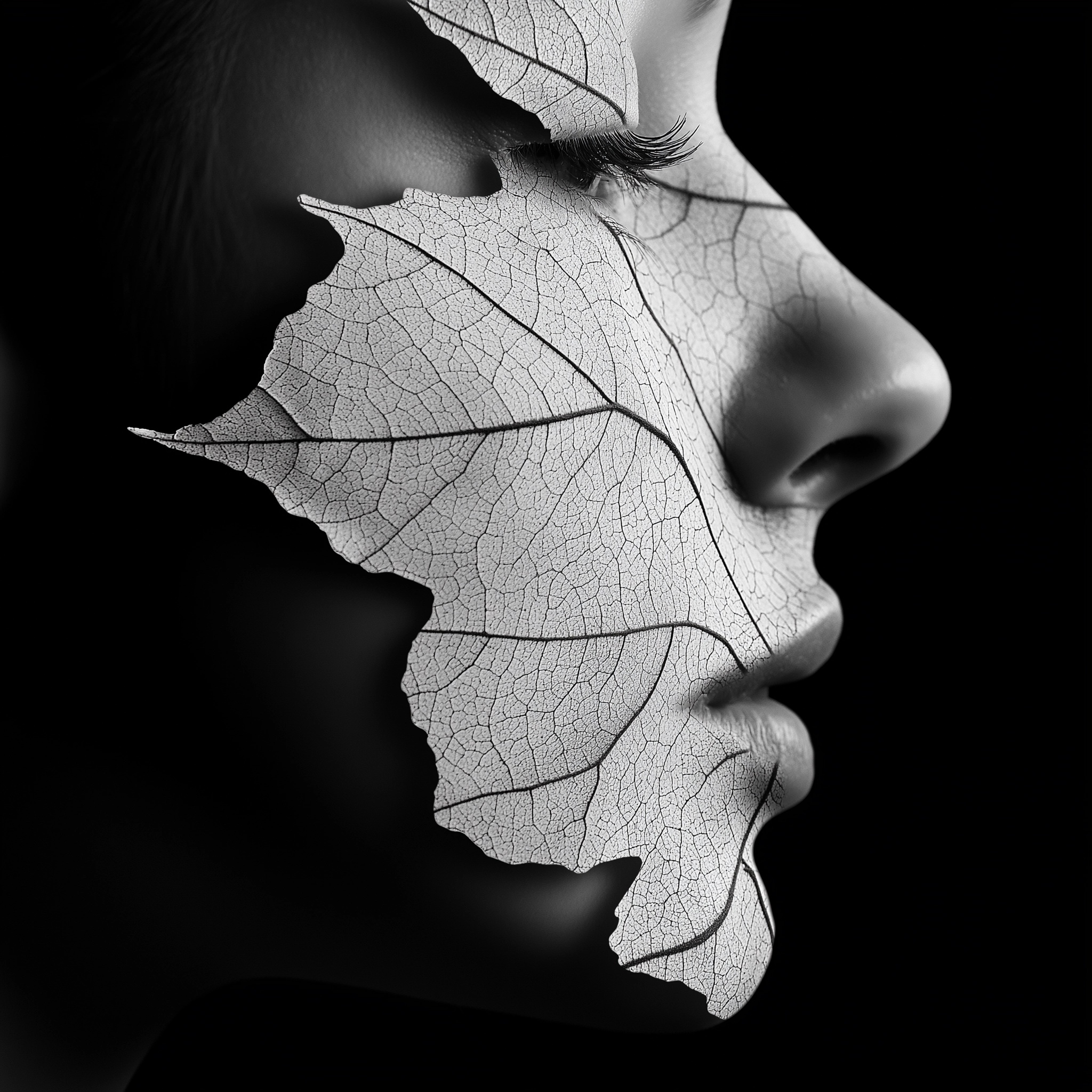 Stunning Profile Portrait: Nature-Inspired Beauty