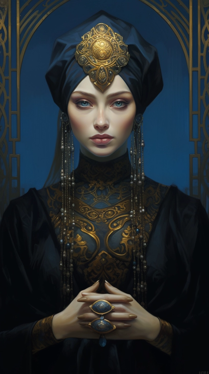 Fantasy-inspired Woman Portrait in Black Dress