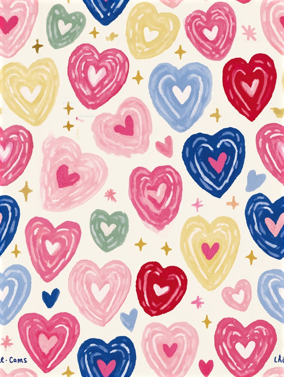 Charming Watercolor Heart Pattern for All Spaces