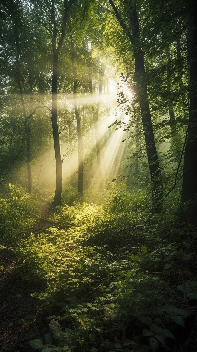 Enchanting Forest Sunlight