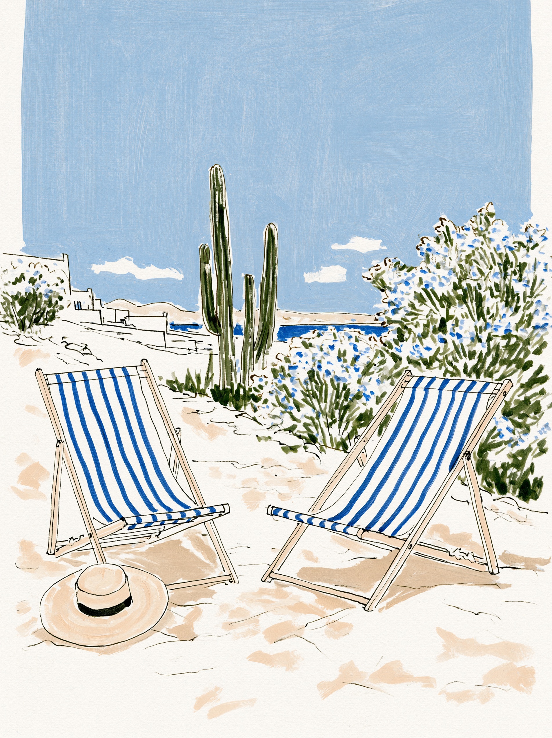 Vibrant Minimalist Holiday Vibe Oil Paintings