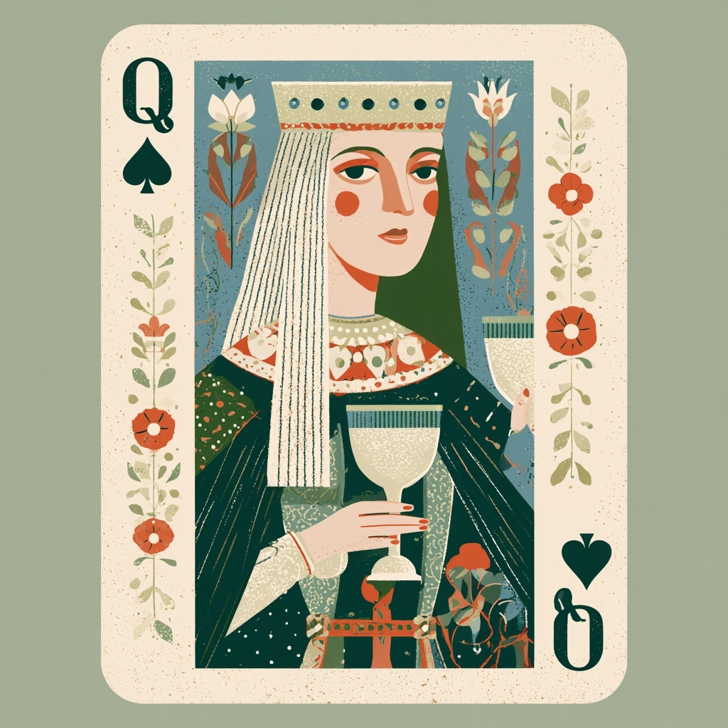 Queen of Cups Tarot Card: Illustrated Elegance