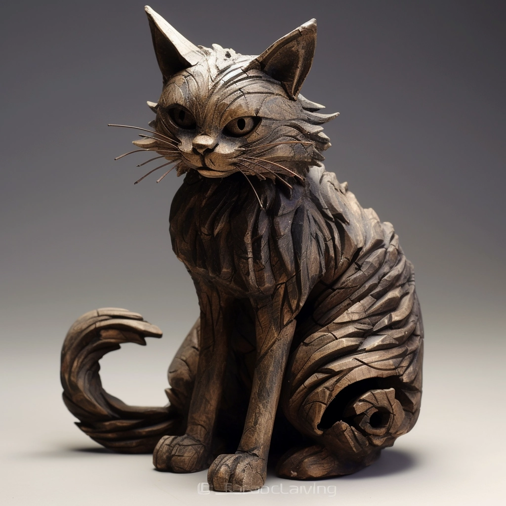 Elegant Sculptured Cat Figurines