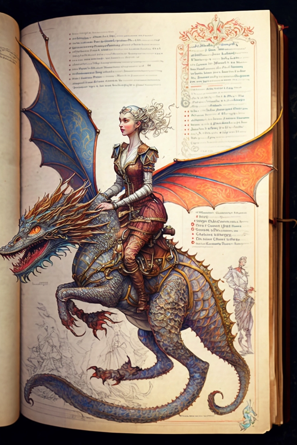 Daenerys Targaryen: Dragon-Riding Illuminated Manuscript