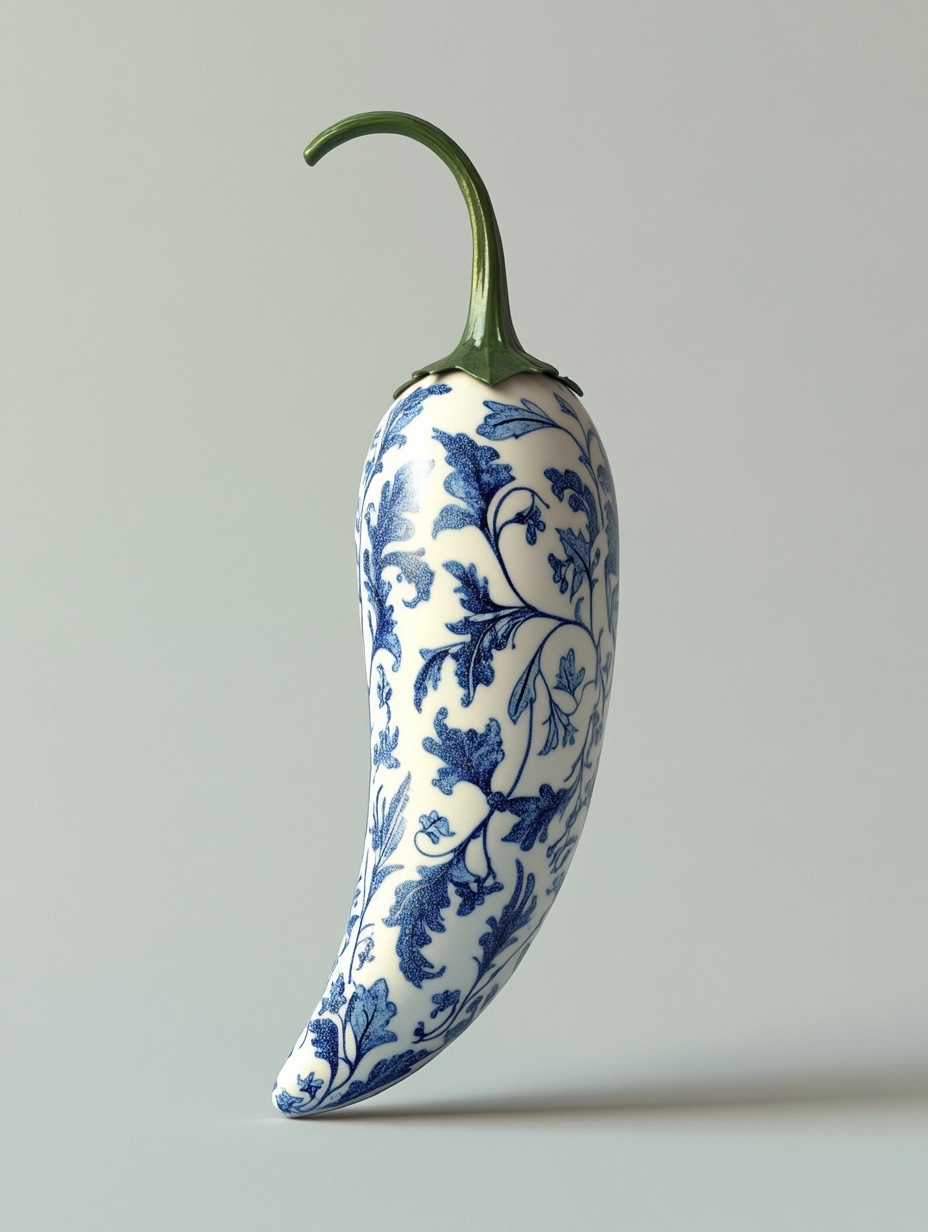 Elegant Azulejo Chili Pepper: A Classic Masterpiece