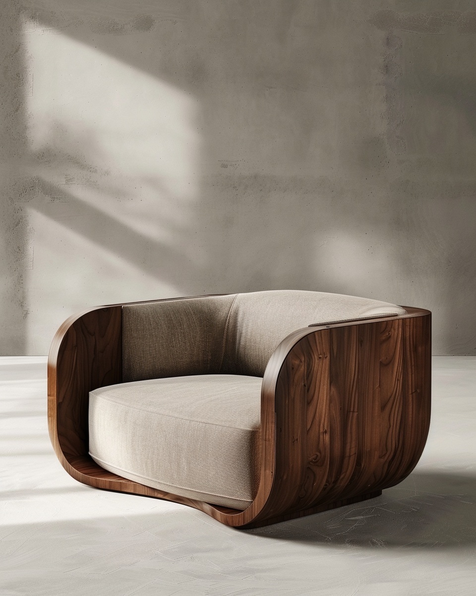 Modular Luxury Armchair: Minimalist Freijó Design