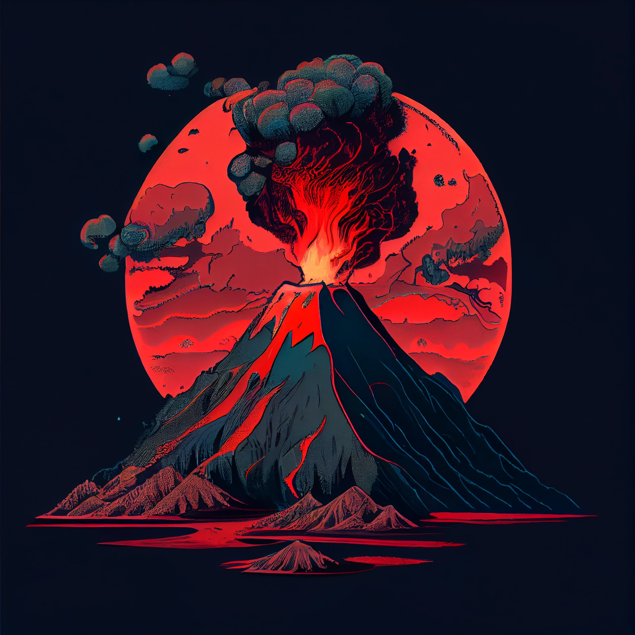 Hokusai's Volcano: A Fiery Masterpiece