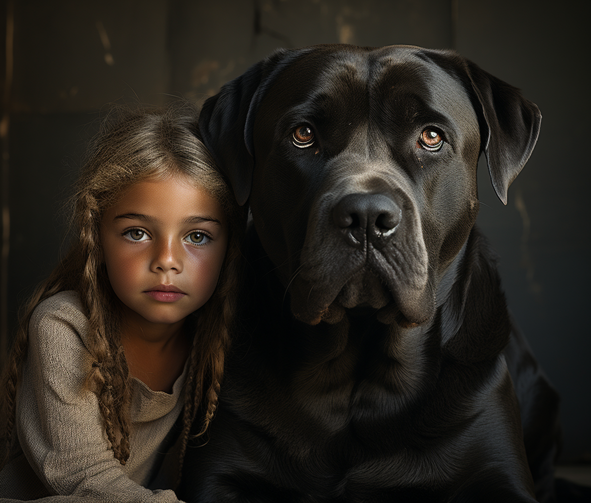 Cane Corso & North African Girl: Captivating Photography with 85mm Lens