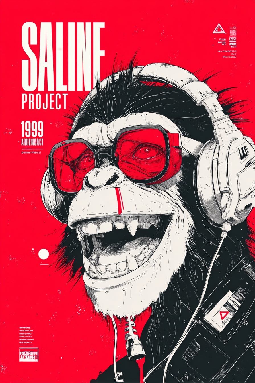 Avant-Garde Chemical Hazard Design with Monkey Logo