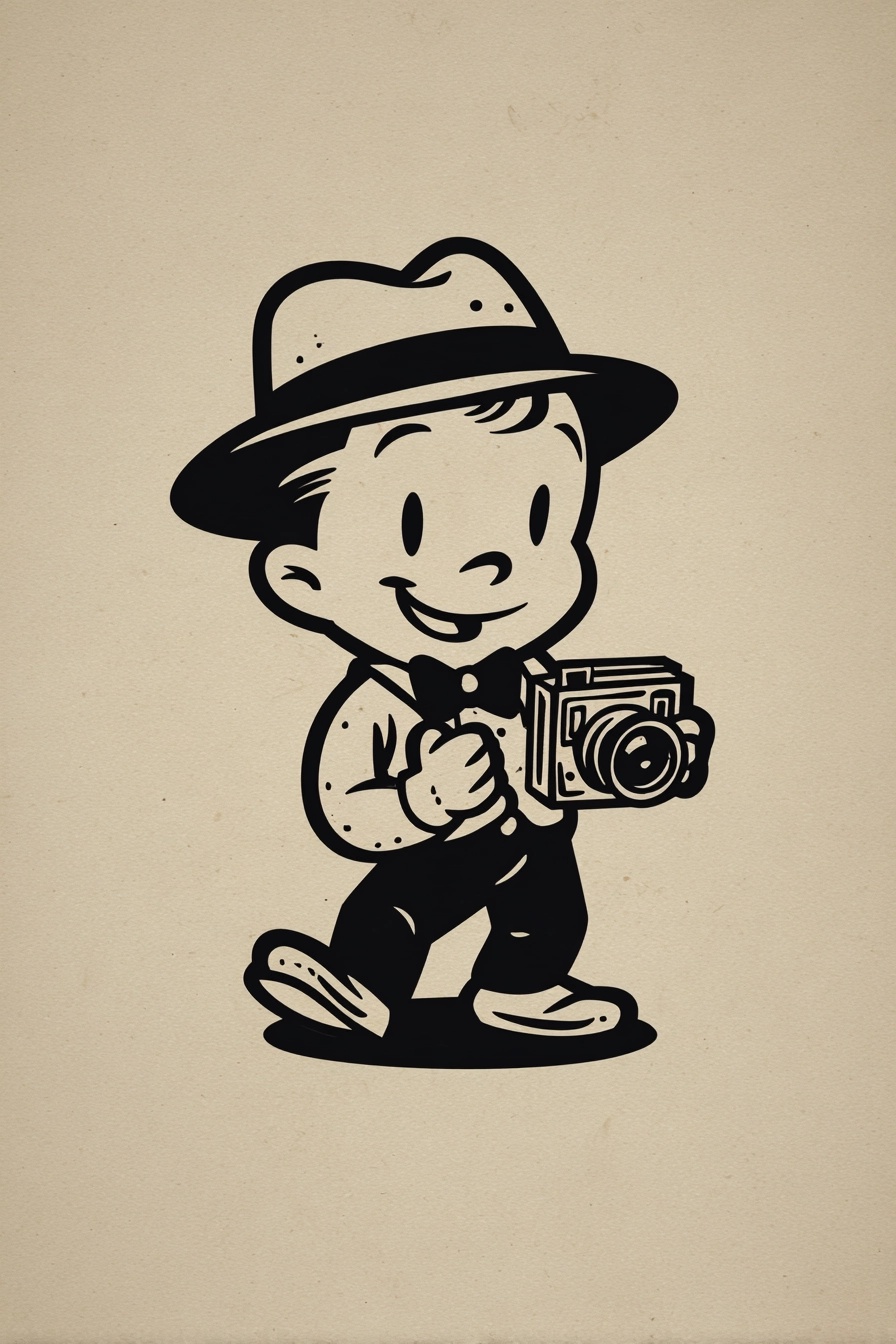 Retro Cartoon Photographer T-Shirt Design