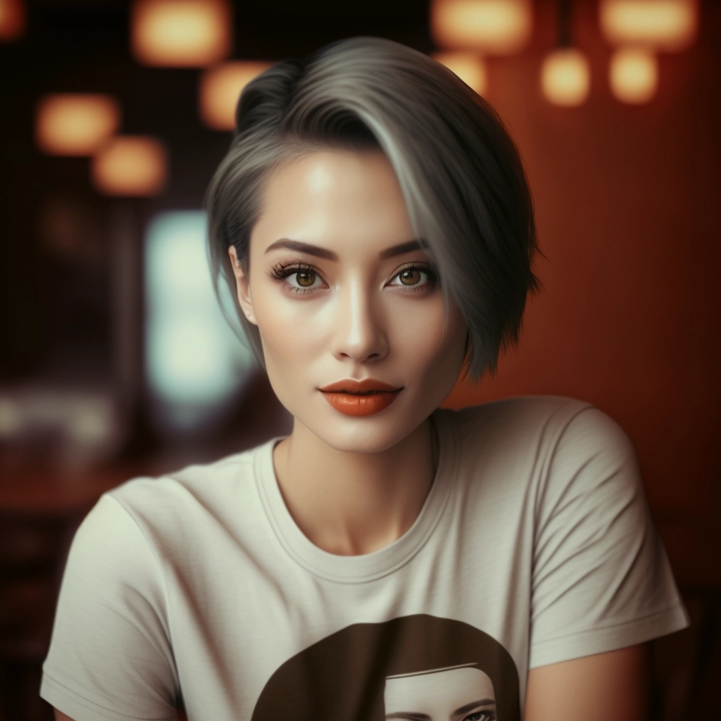 Realistic Photographs of Beautiful IVVY with Short Hair
