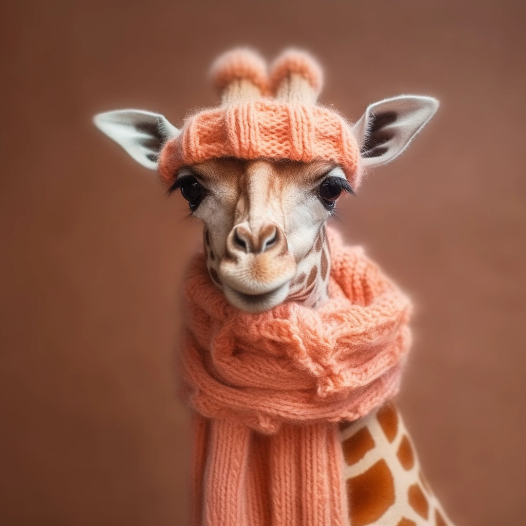 Stunning Giraffe in Orenburg Knit Shawl