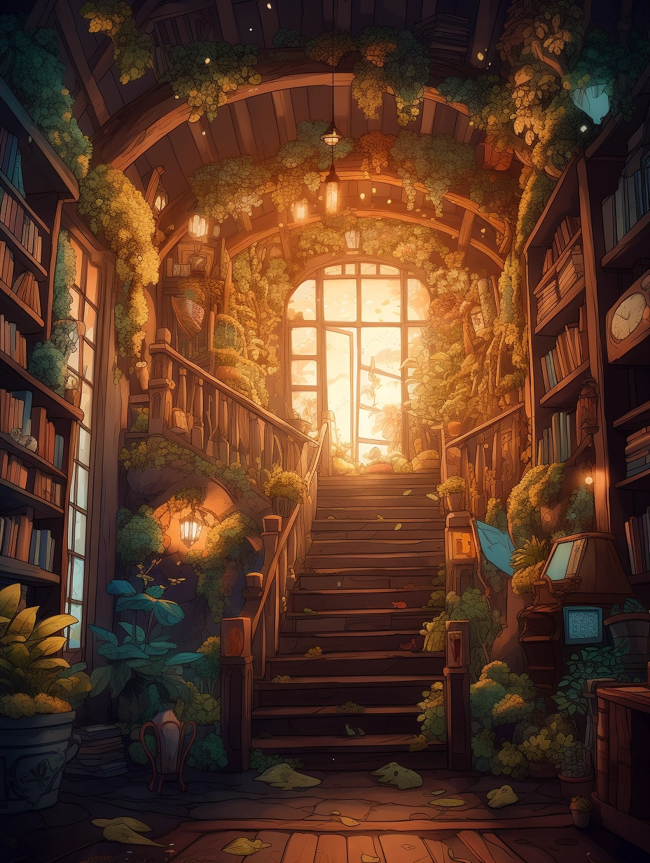 Enchanted Library: A Studio Ghibli-inspired Haven