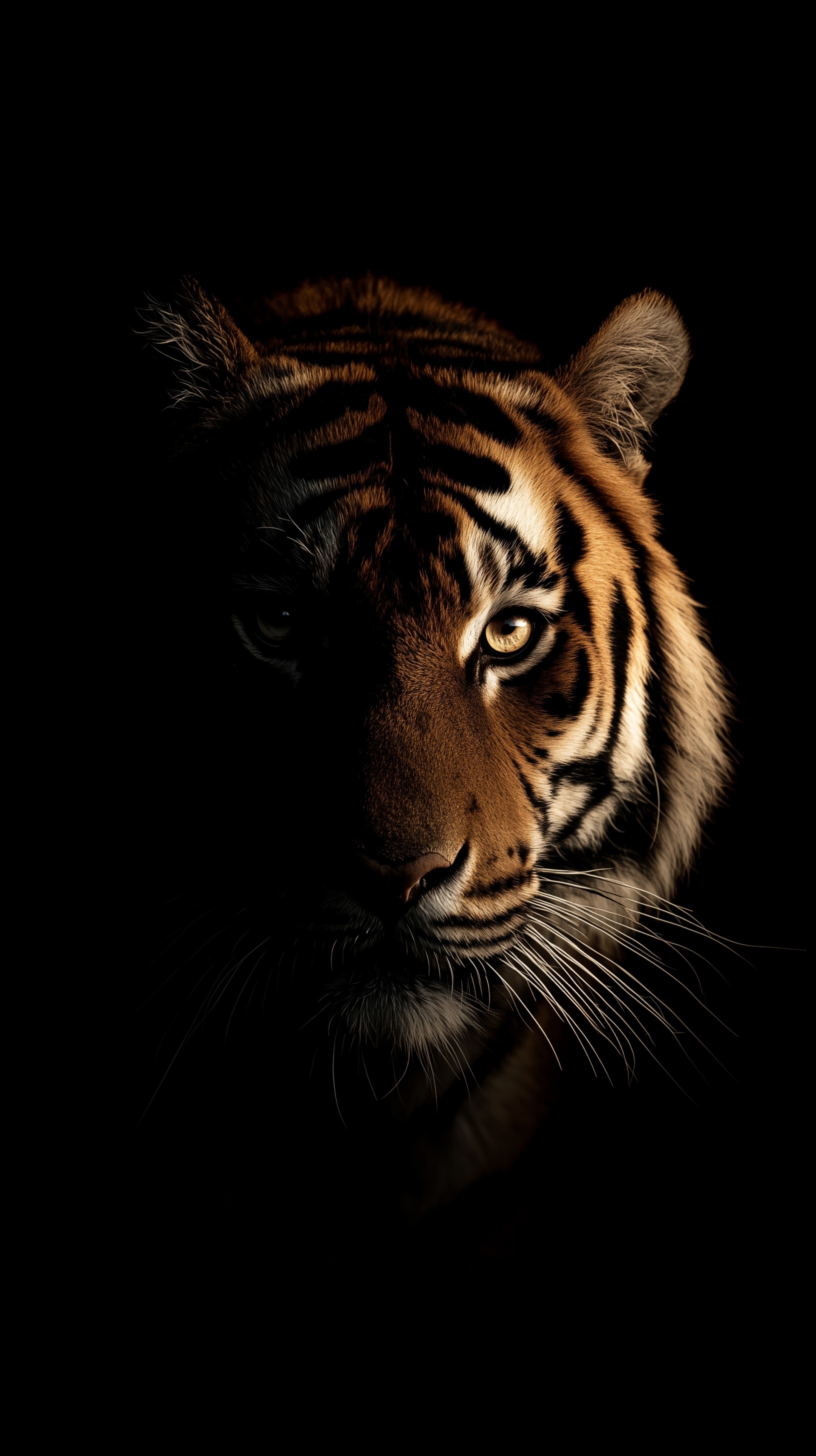 Stunning Tiger Silhouette in Dark Studio
