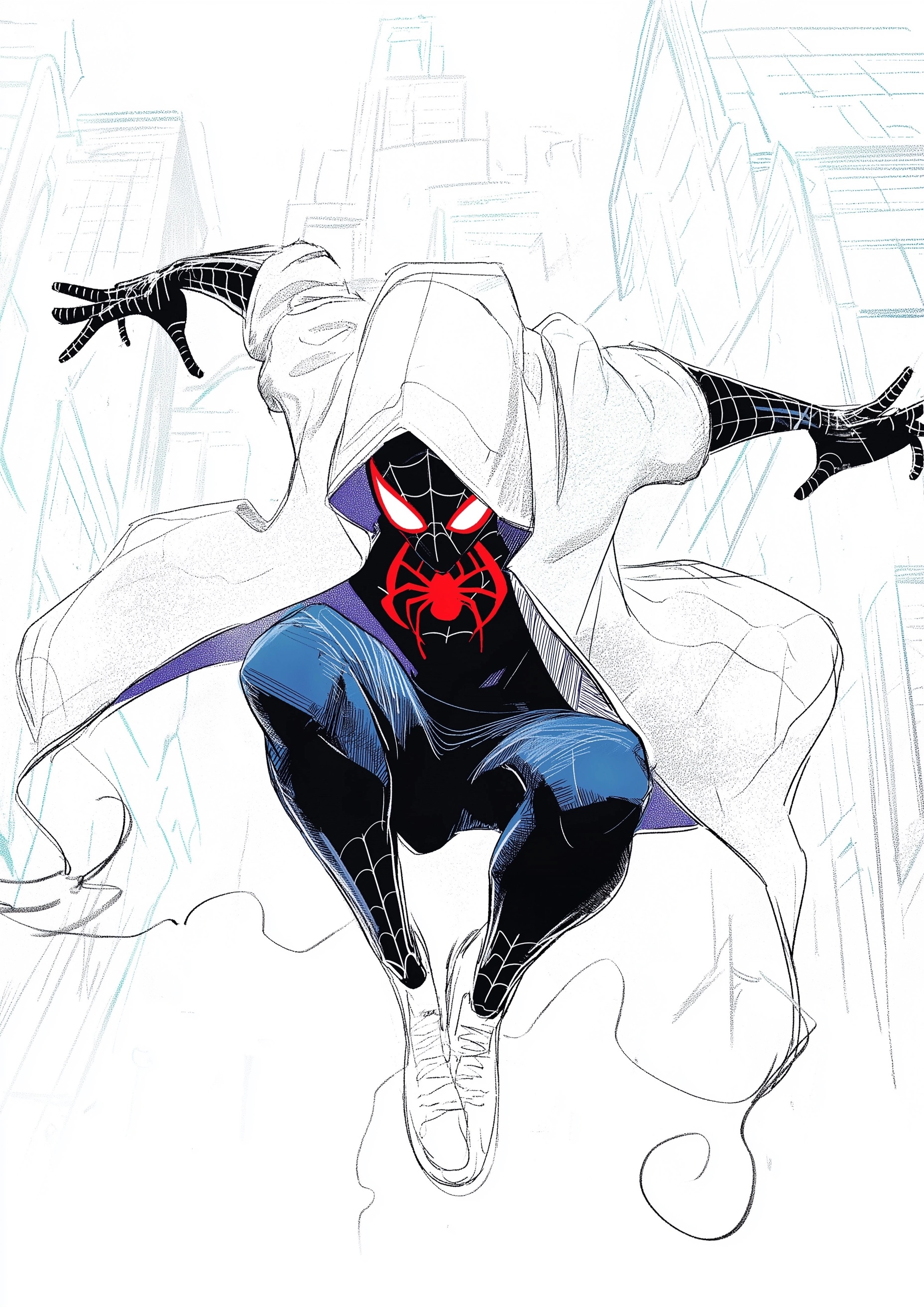 Spider-Verse Coloring Page: Bold Line Art Fun