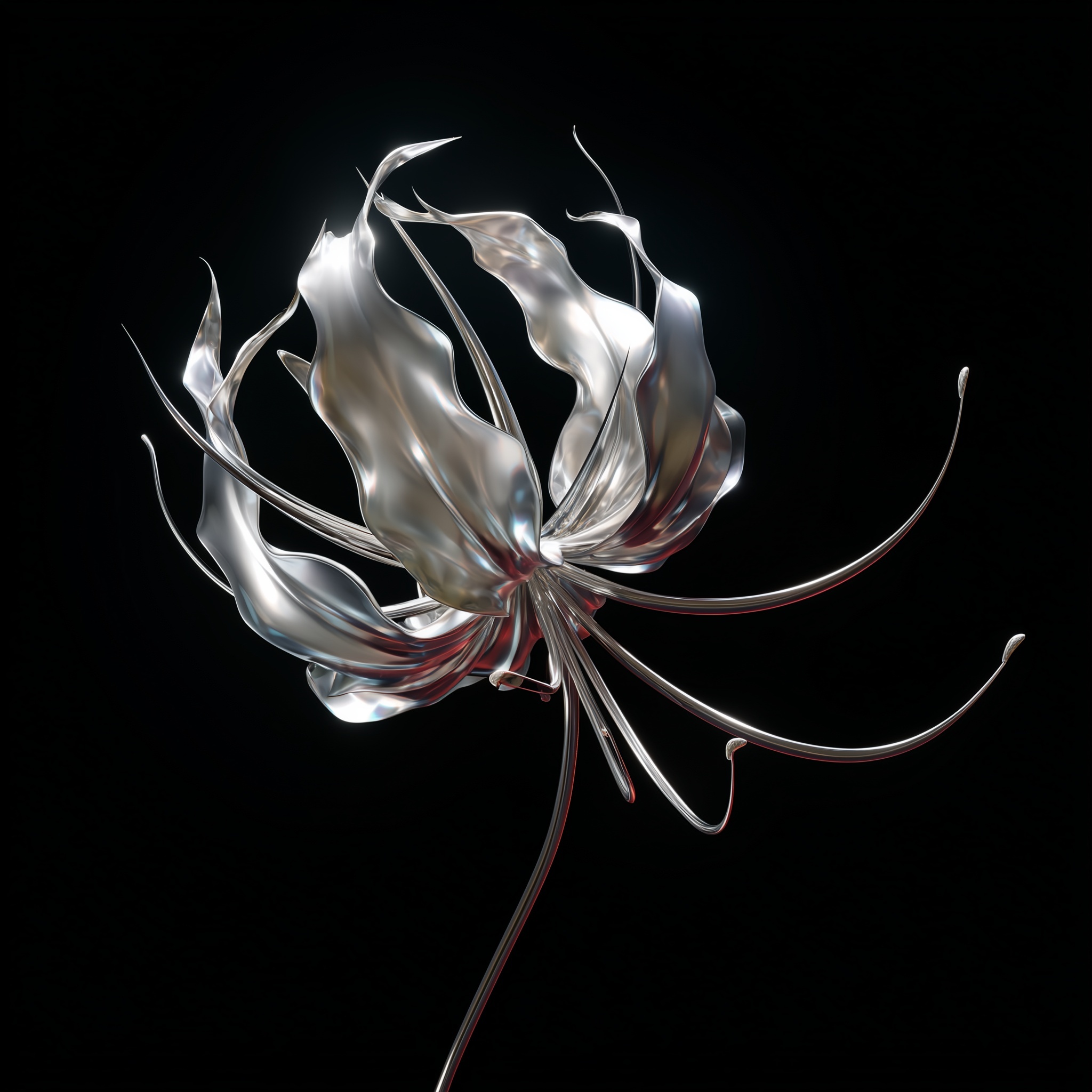 Futuristic Metallic Flower Art for Your Space