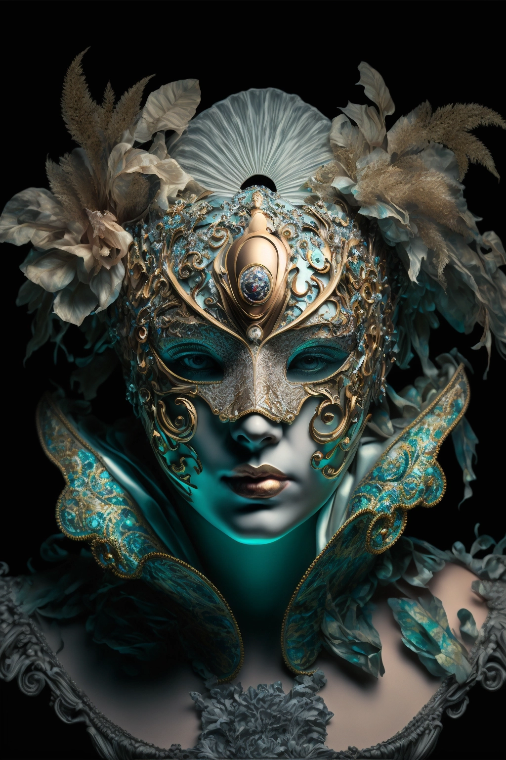 Rococo Courtesan: A Beautiful Carnival Glass Mask