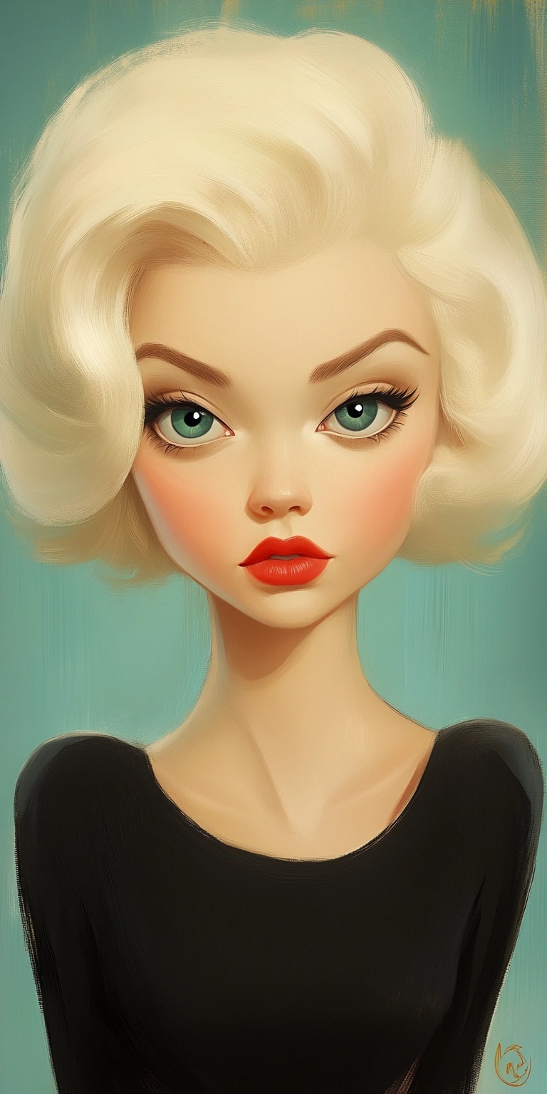 3D Marilyn Monroe Caricature in Pixar Style