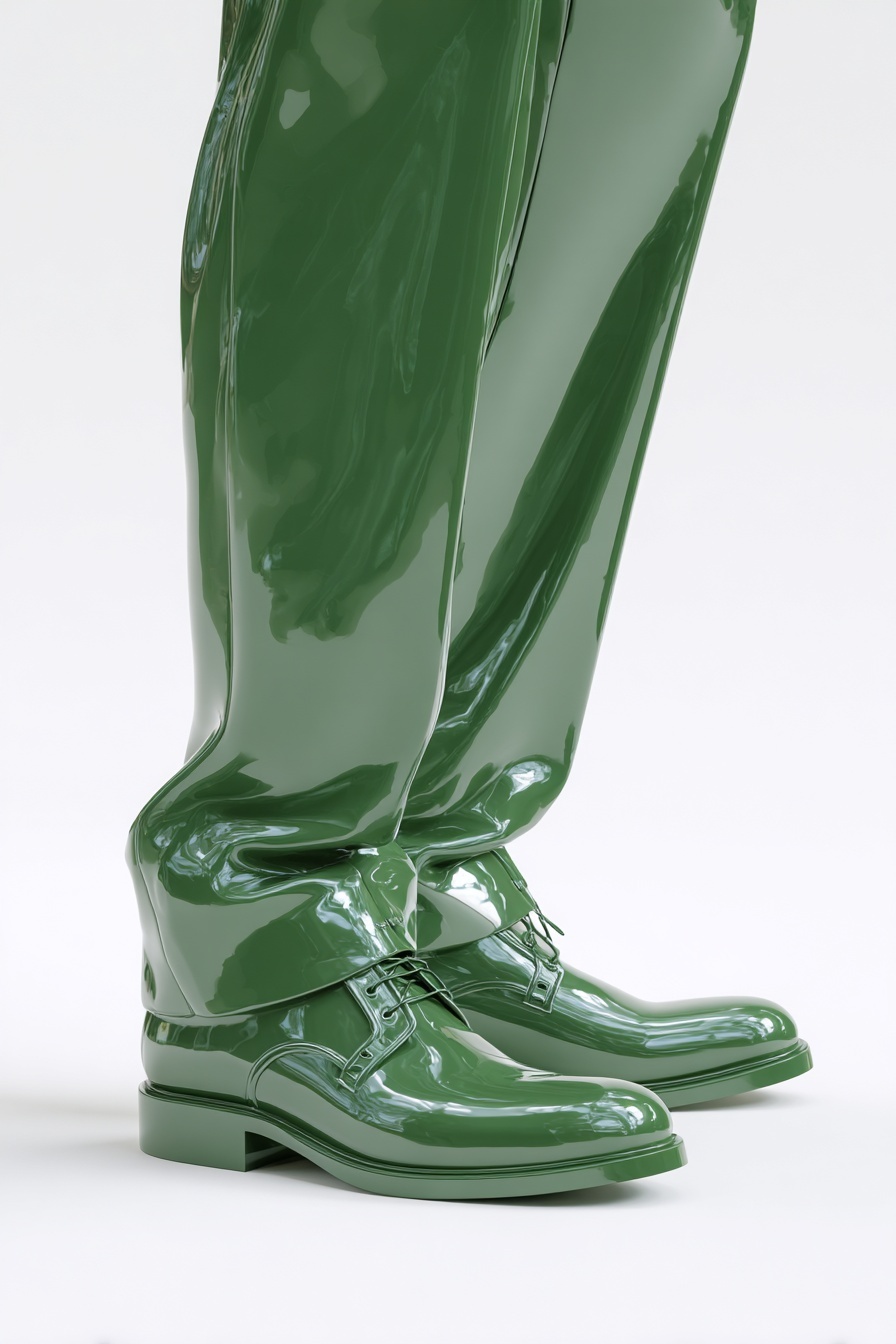 Elegant Green Trousers Sculpture - High-Resolution Art