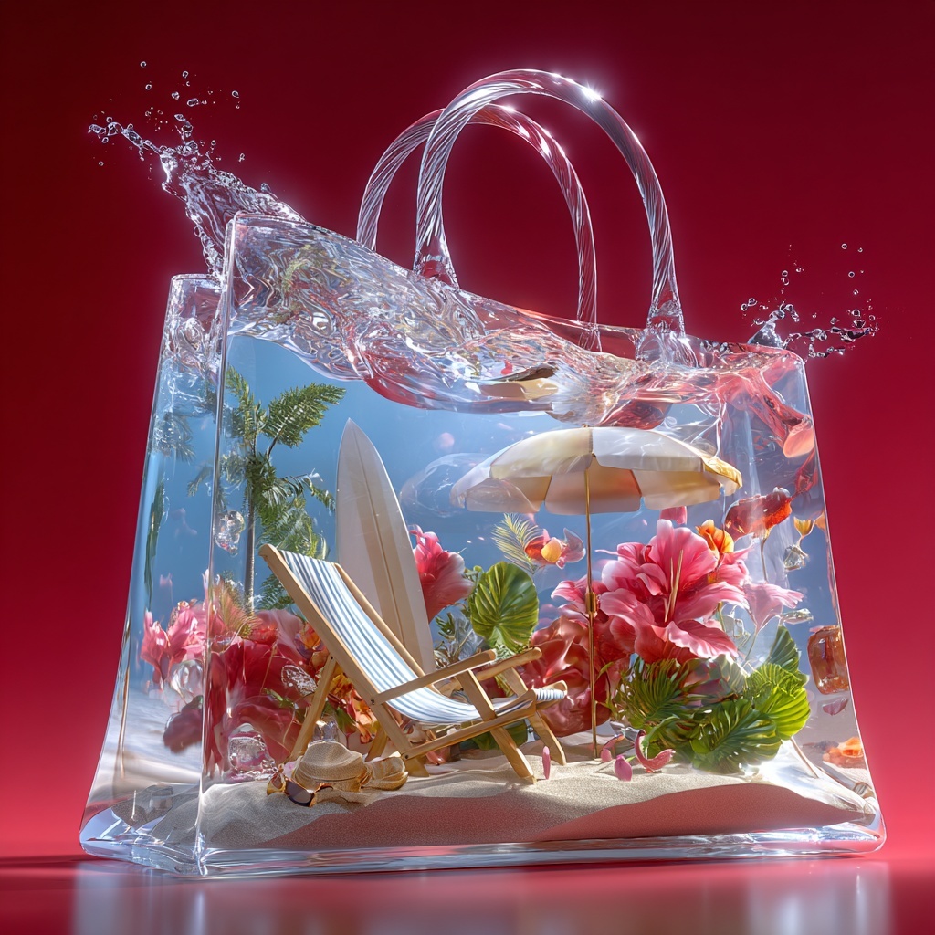 Vibrant Summer Essentials in a Stylish Shopping Bag