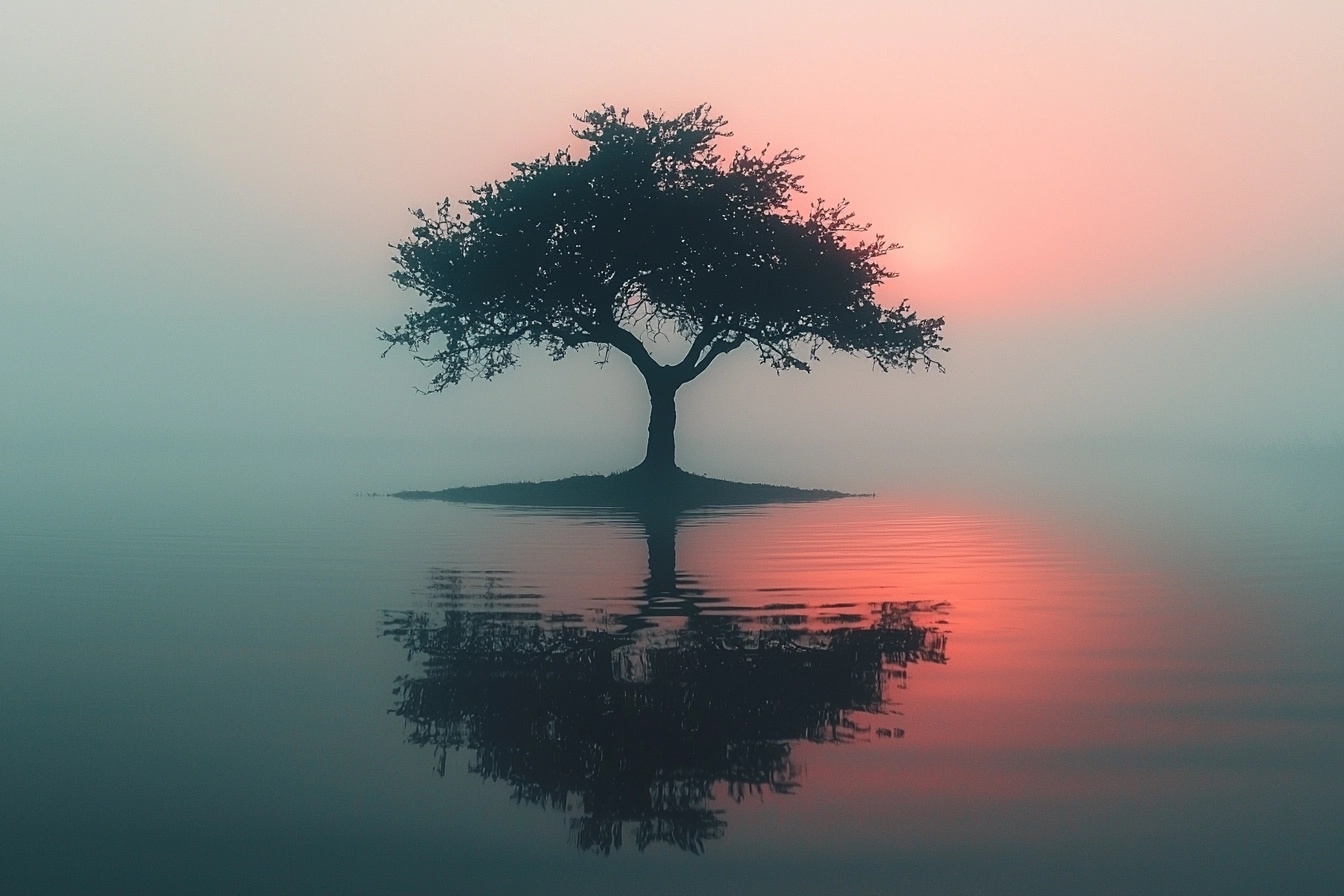 Solitary Tree in Minimalist Serenity