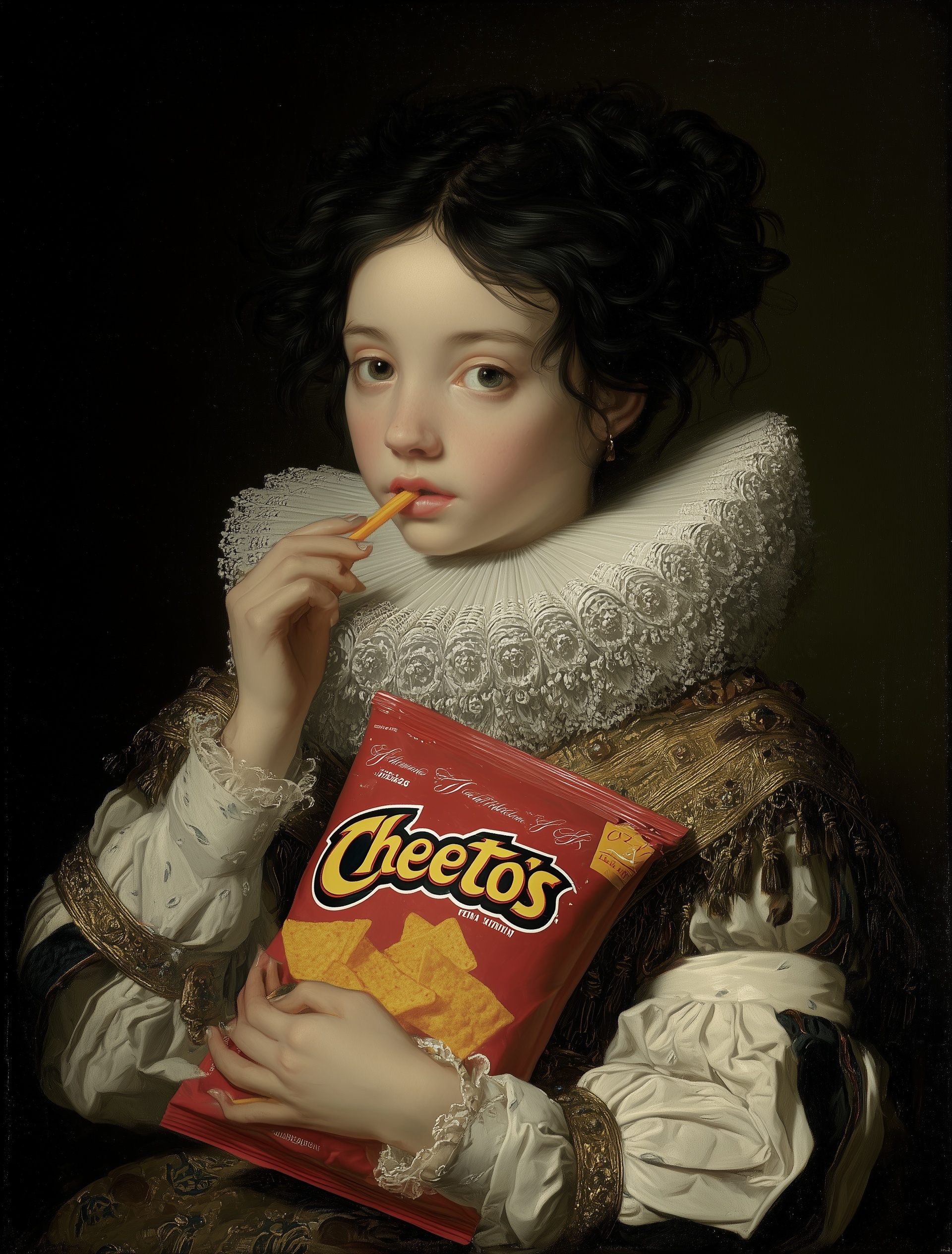Elegant Snack Time: Classic Style Meets Cheetos