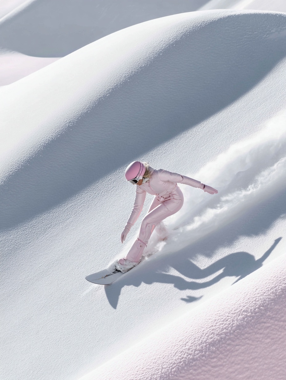 Elegant Winter Style: Glamorous Snowboarding Adventure