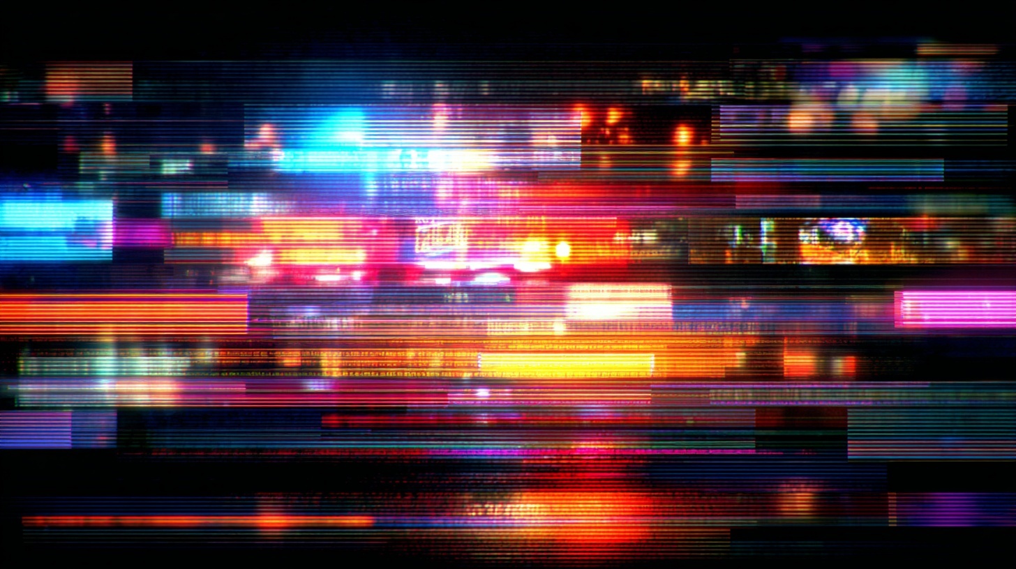 Glitchy TV Police Show Interface Background
