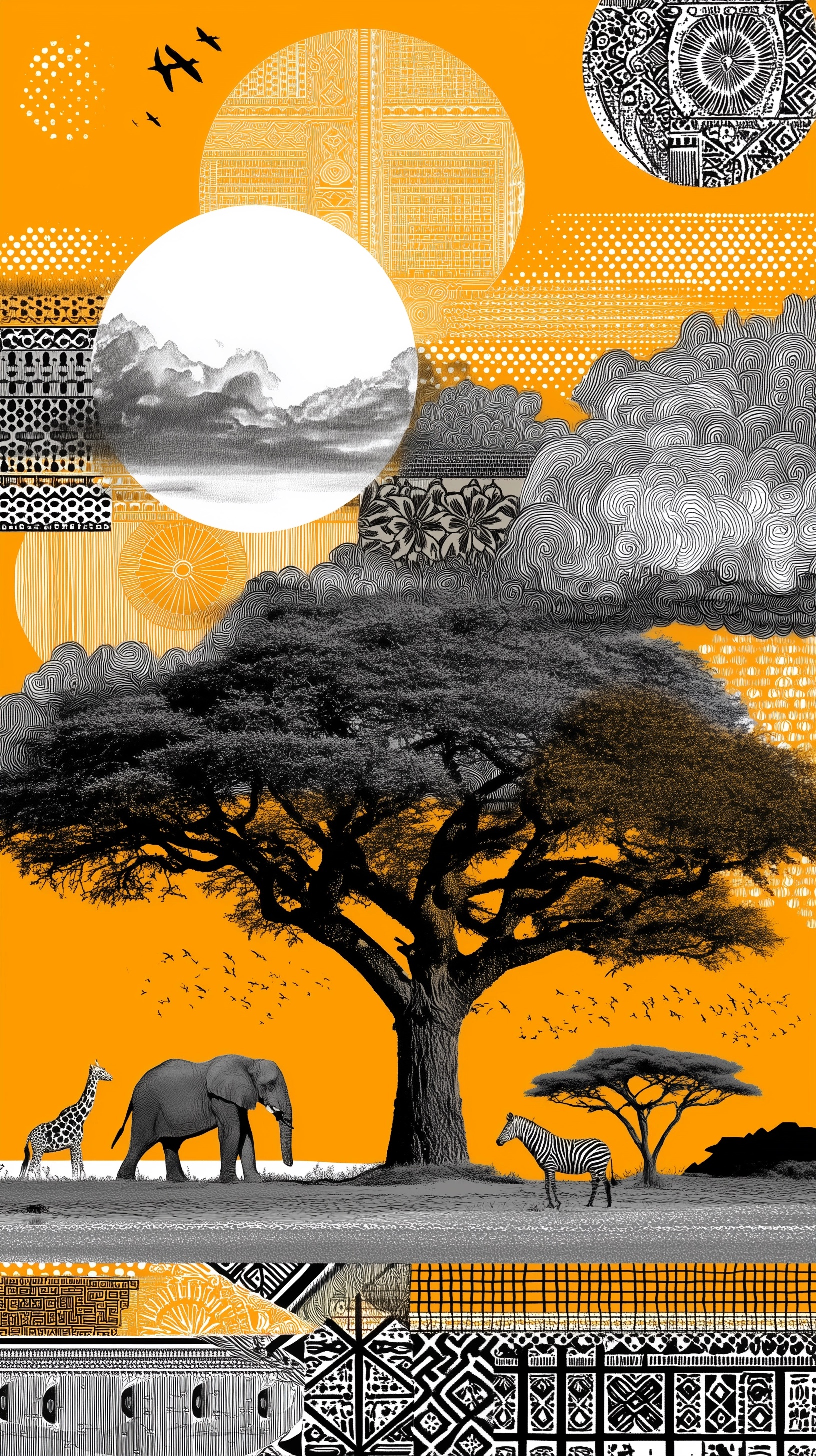 Vibrant Serengeti: Art Meets Nature's Symphony